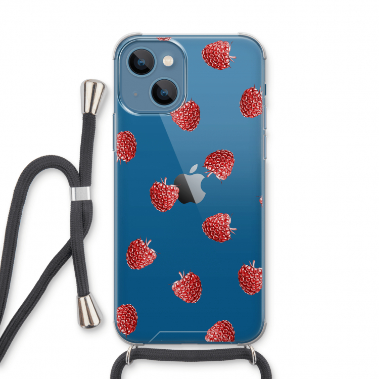 Framboosjes: iPhone 13 Transparant Hoesje met koord
