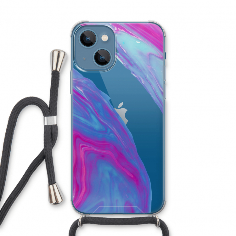 Zweverige regenboog: iPhone 13 Transparant Hoesje met koord