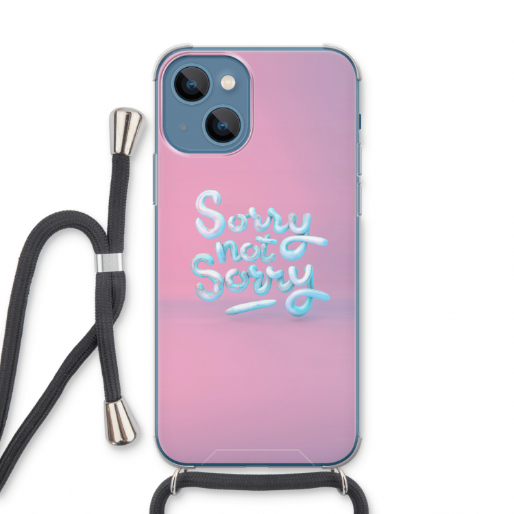 Sorry not sorry: iPhone 13 Transparant Hoesje met koord