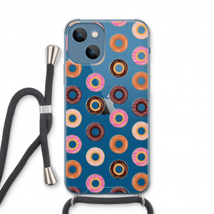 Donuts: iPhone 13 Transparant Hoesje met koord