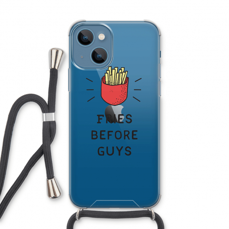 Fries before guys: iPhone 13 Transparant Hoesje met koord
