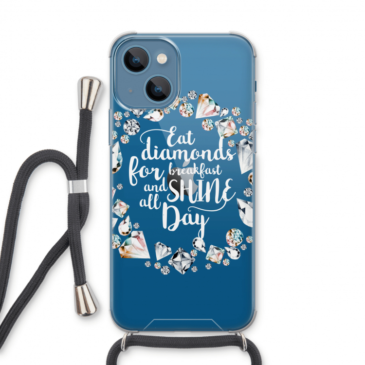 Diamonds: iPhone 13 Transparant Hoesje met koord
