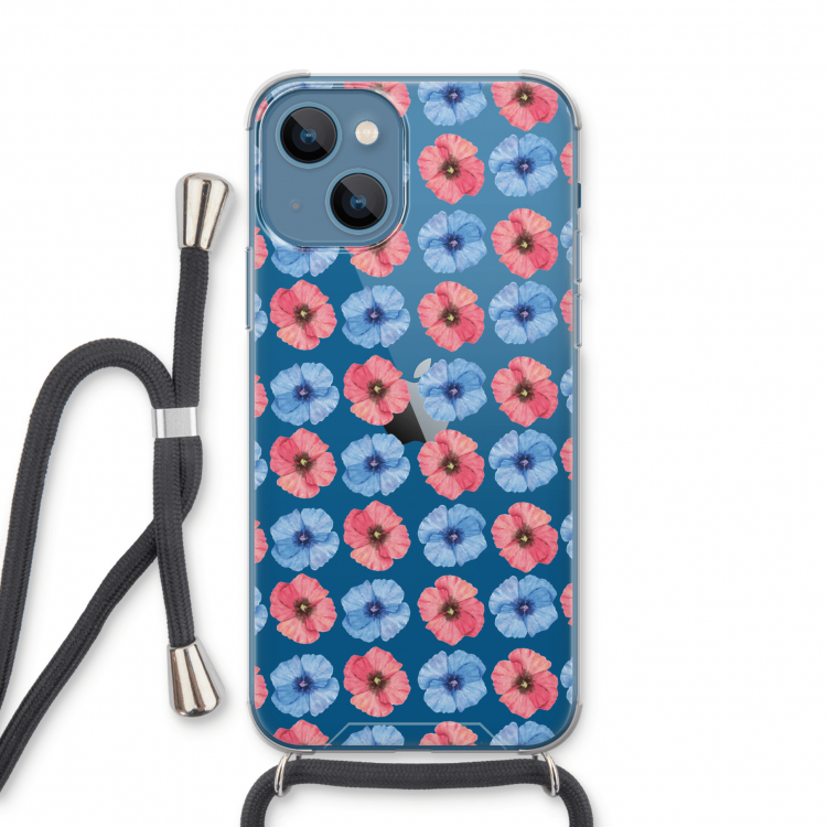 Klaproosjes: iPhone 13 Transparant Hoesje met koord