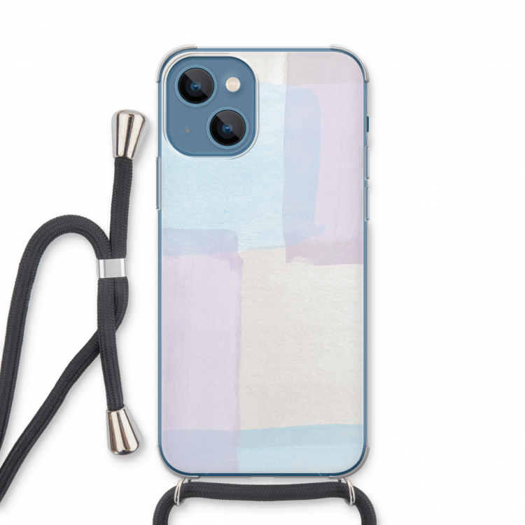 Square pastel: iPhone 13 Transparant Hoesje met koord