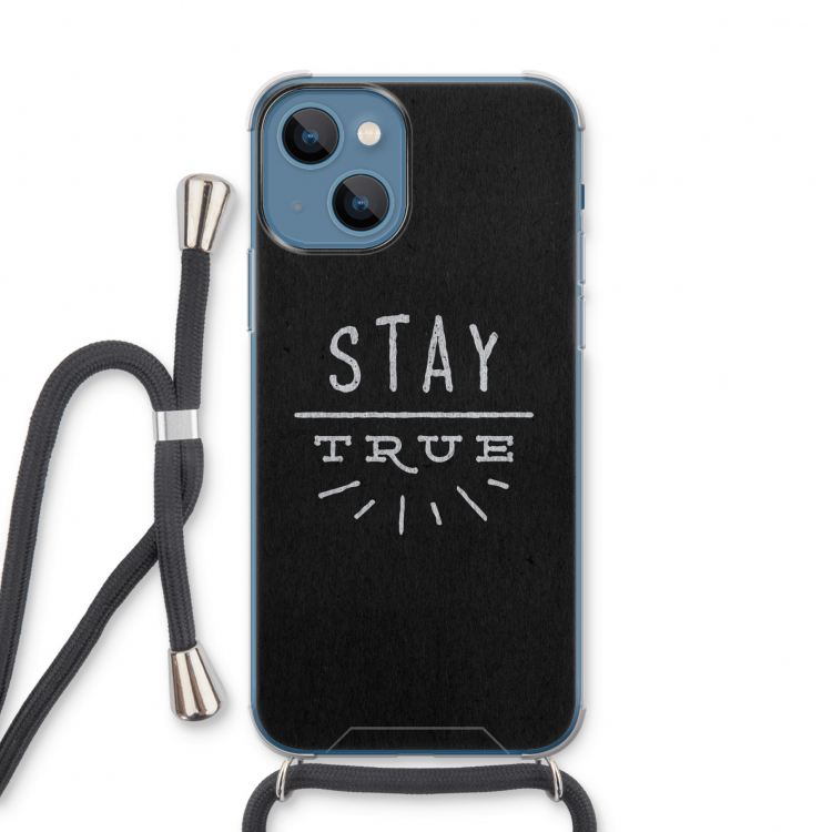 Stay true: iPhone 13 Transparant Hoesje met koord