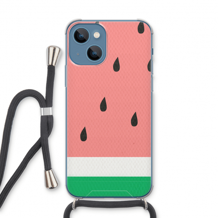 Watermeloen: iPhone 13 Transparant Hoesje met koord