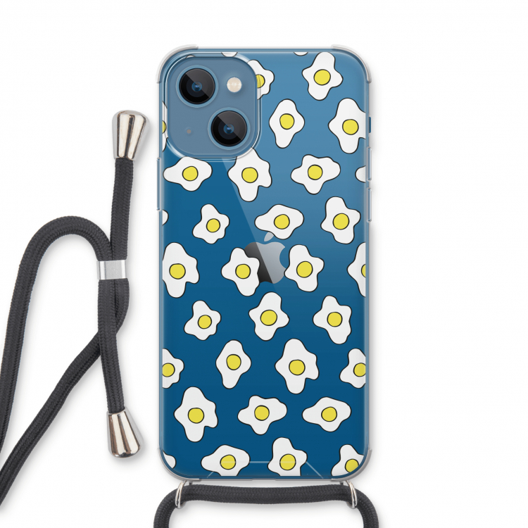 Spiegeleitjes: iPhone 13 Transparant Hoesje met koord