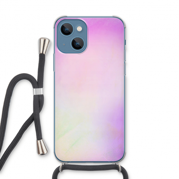 Flow mist pastel: iPhone 13 Transparant Hoesje met koord