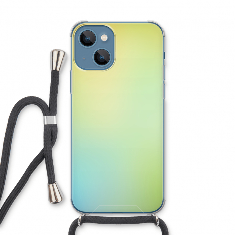 Minty mist pastel: iPhone 13 Transparant Hoesje met koord