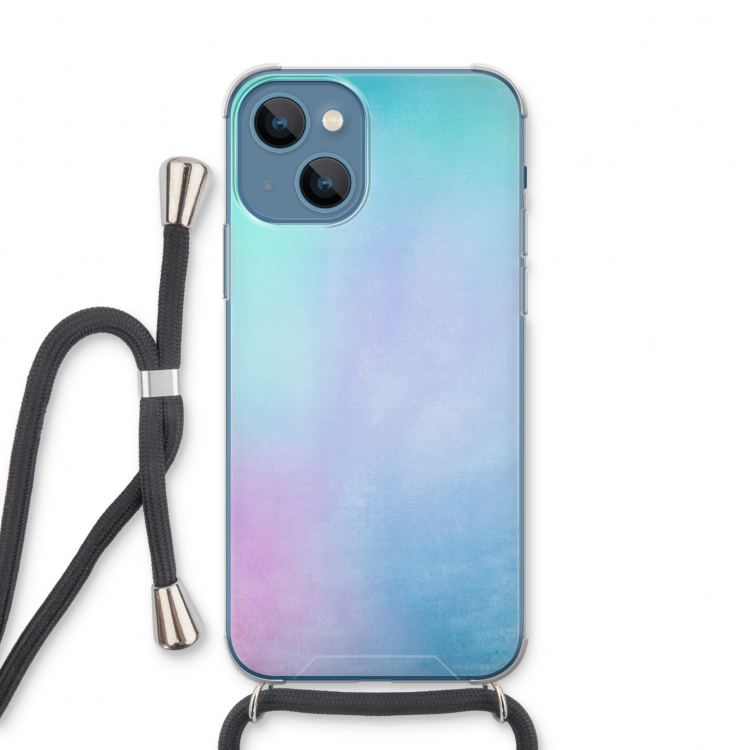 mist pastel: iPhone 13 Transparant Hoesje met koord