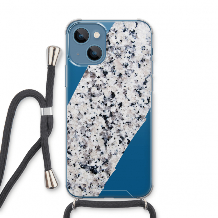 Gespikkelde marmer: iPhone 13 Transparant Hoesje met koord