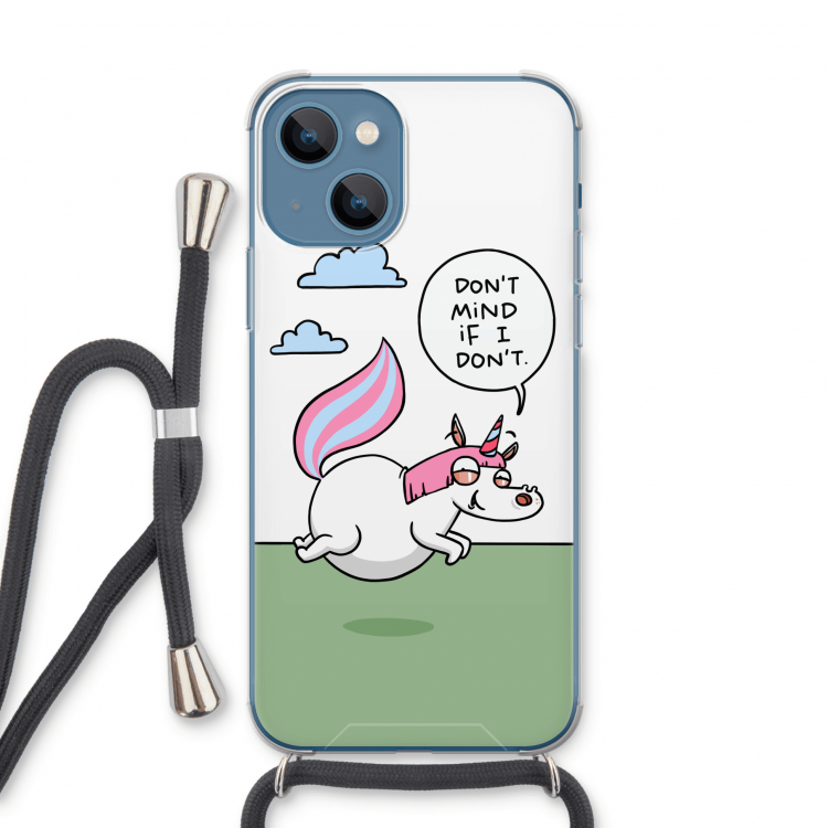 Unicorn: iPhone 13 Transparant Hoesje met koord