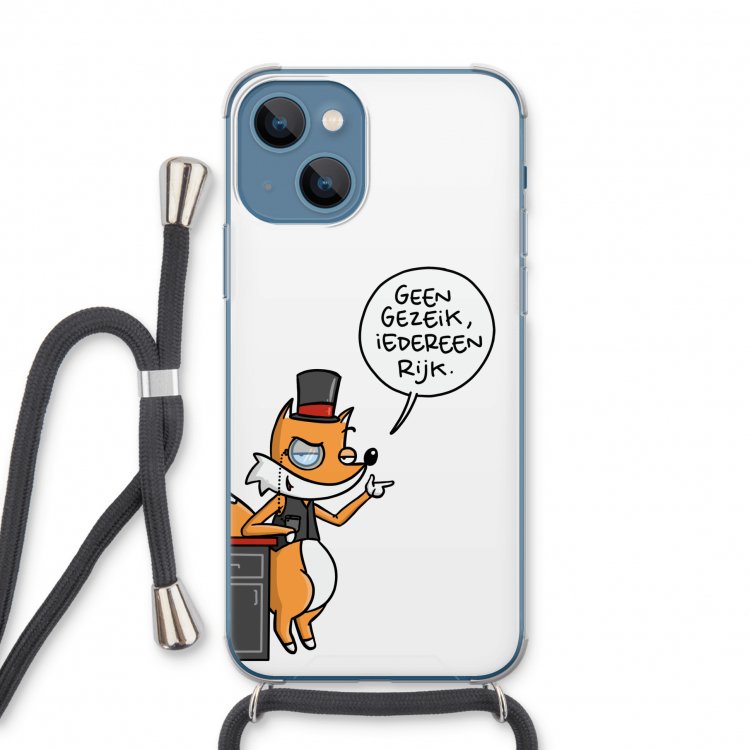 Geen Gezeik: iPhone 13 Transparant Hoesje met koord