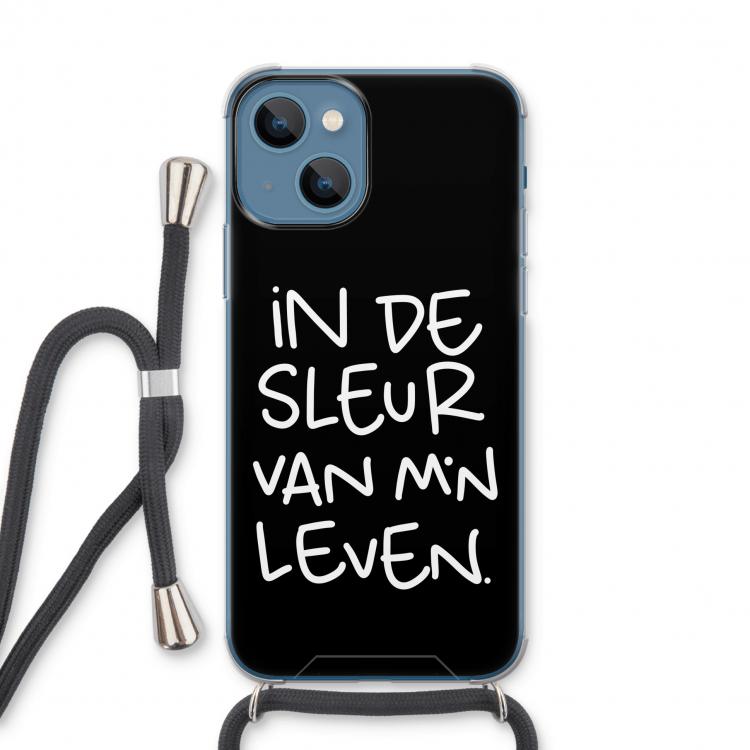 De Sleur: iPhone 13 Transparant Hoesje met koord