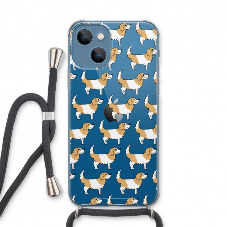 Doggy: iPhone 13 Transparant Hoesje met koord