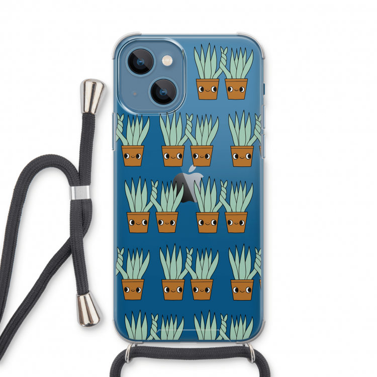 Sansevieria: iPhone 13 Transparant Hoesje met koord