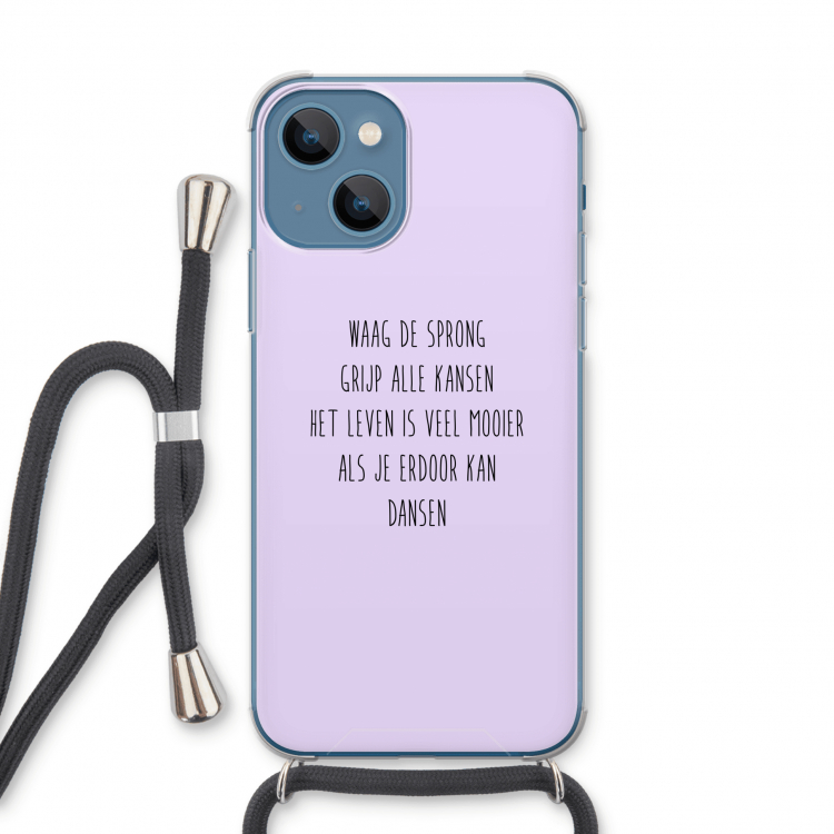 Sprong: iPhone 13 Transparant Hoesje met koord