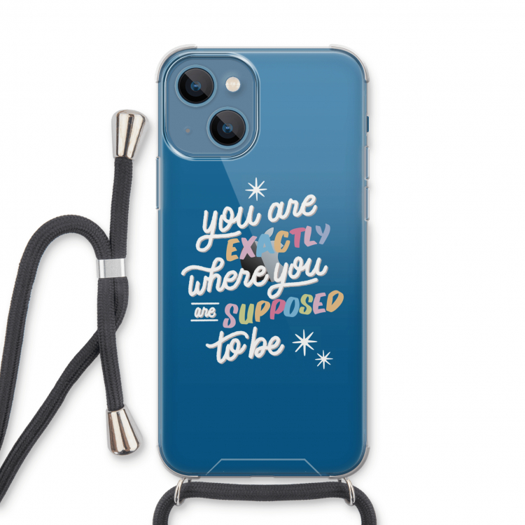 Right Place: iPhone 13 Transparant Hoesje met koord