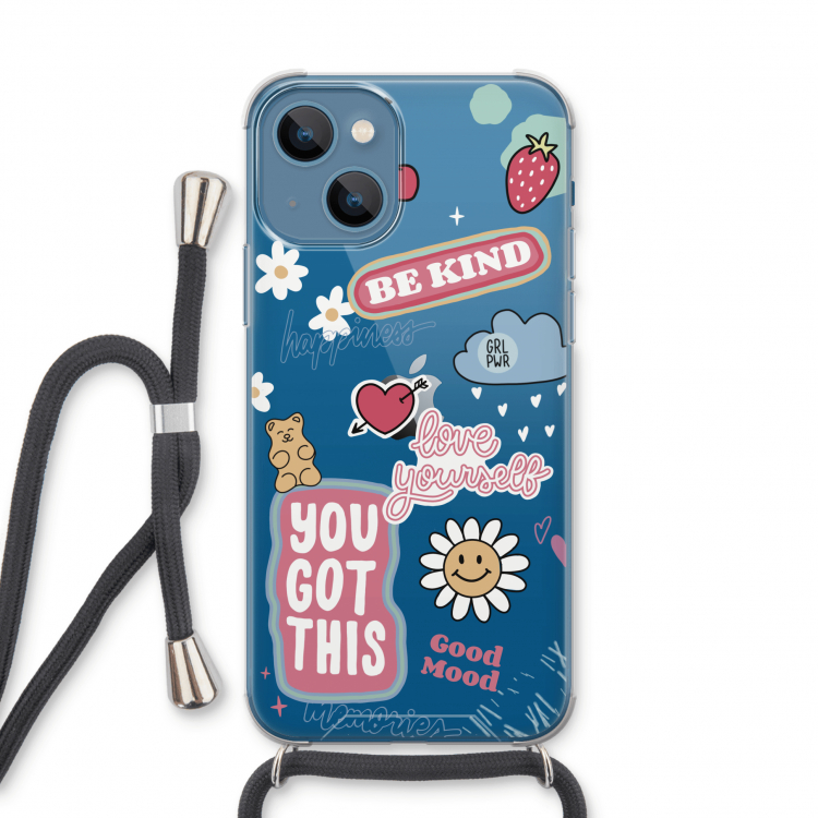 Positivity: iPhone 13 Transparant Hoesje met koord