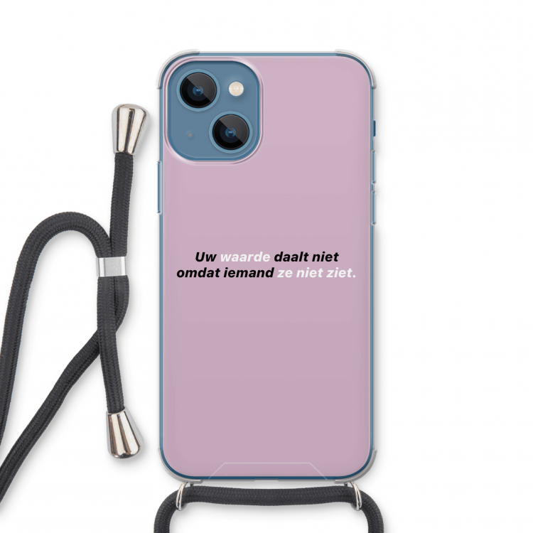 uw waarde daalt niet: iPhone 13 mini Transparant Hoesje met koord