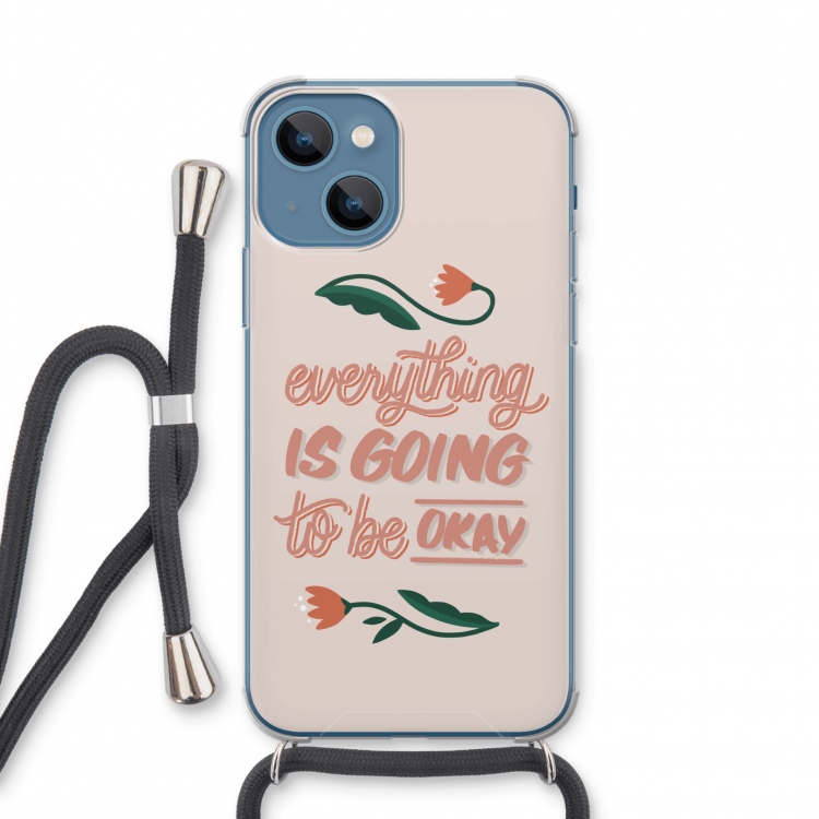 Optimistic flower girl: iPhone 13 mini Transparant Hoesje met koord
