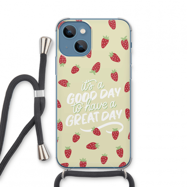 Don't forget to have a great day: iPhone 13 mini Transparant Hoesje met koord