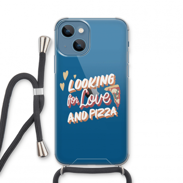 Pizza is the answer: iPhone 13 mini Transparant Hoesje met koord