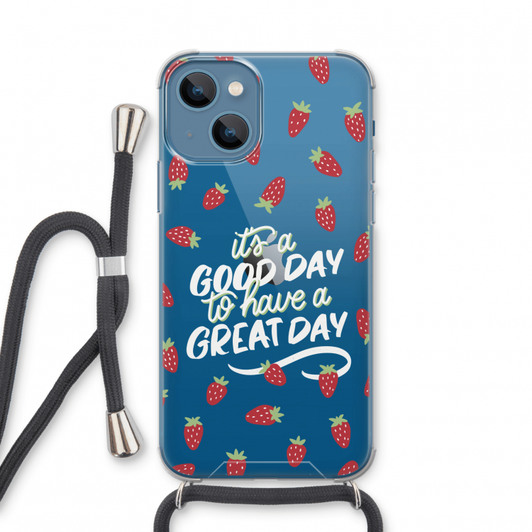 Don't forget to have a great day: iPhone 13 mini Transparant Hoesje met koord