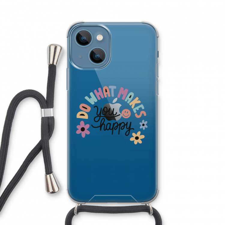 Happy days: iPhone 13 mini Transparant Hoesje met koord