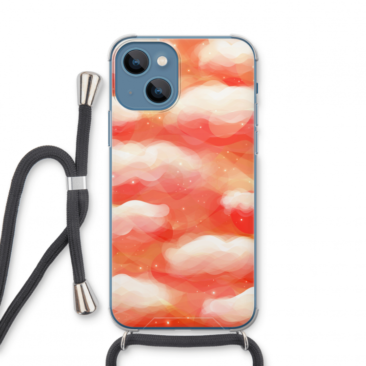 Lichte Wolken: iPhone 13 mini Transparant Hoesje met koord