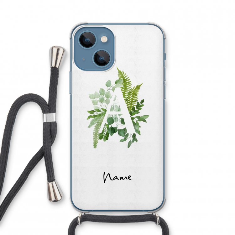 Green Brush: iPhone 13 mini Transparant Hoesje met koord