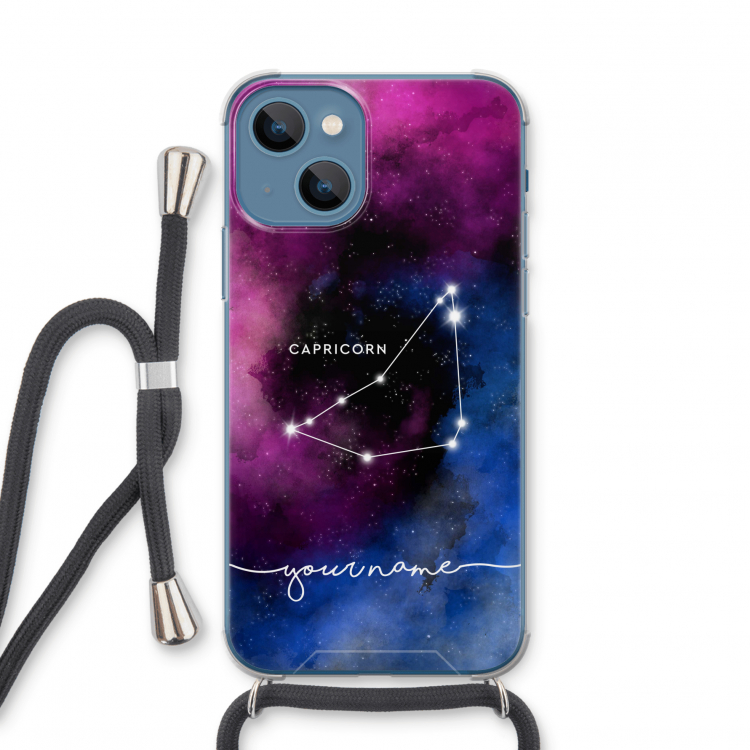 Sterrenbeeld - Donker: iPhone 13 mini Transparant Hoesje met koord