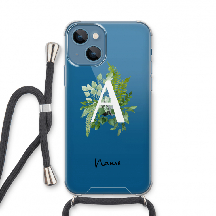 Green Brush: iPhone 13 mini Transparant Hoesje met koord