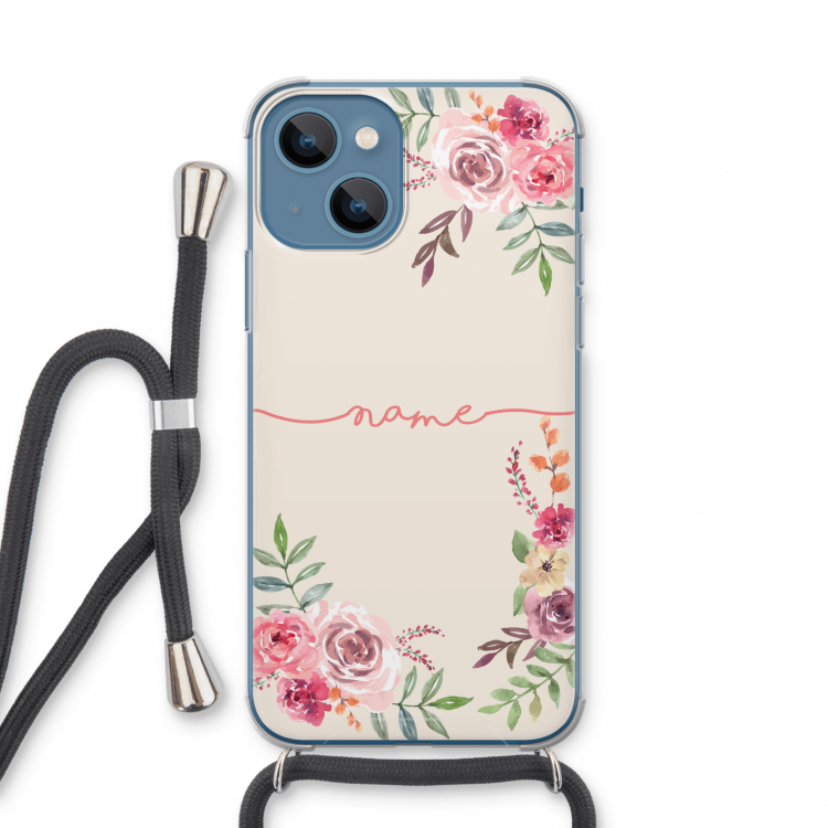 Rozen: iPhone 13 mini Transparant Hoesje met koord