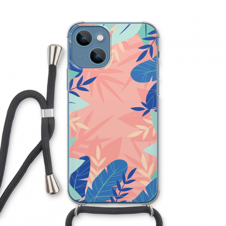 Tropisch: iPhone 13 mini Transparant Hoesje met koord