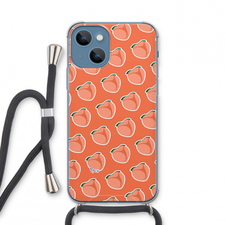 Just peachy: iPhone 13 mini Transparant Hoesje met koord