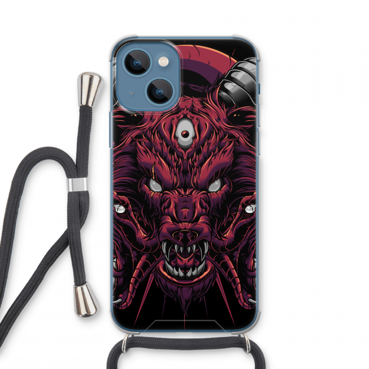 Hell Hound and Serpents: iPhone 13 mini Transparant Hoesje met koord