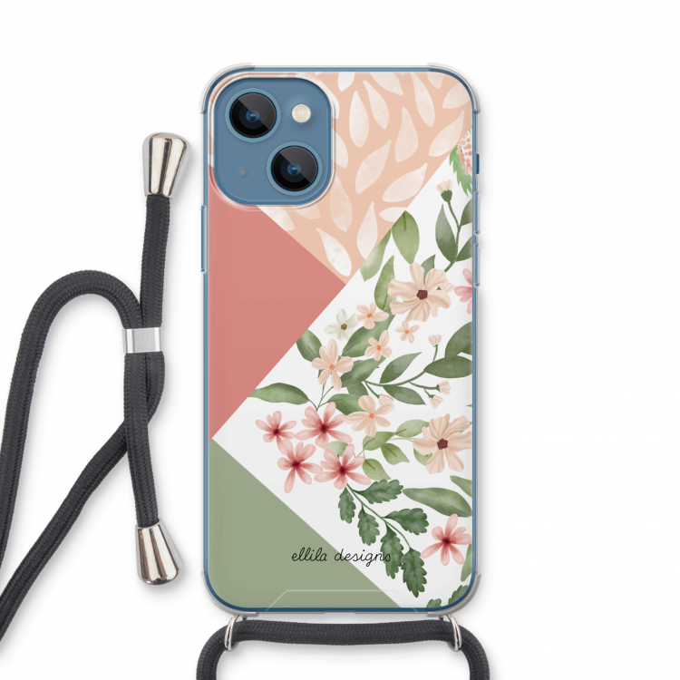 Sweet heaven geometrics: iPhone 13 mini Transparant Hoesje met koord