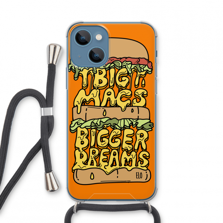 Big Macs Bigger Dreams: iPhone 13 mini Transparant Hoesje met koord