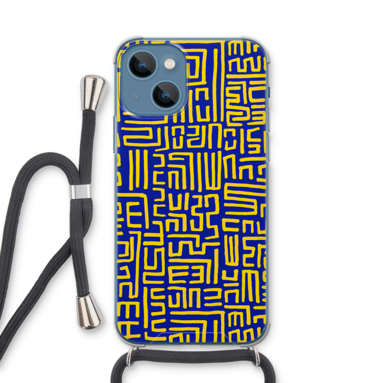 Majorelle Blue Print: iPhone 13 mini Transparant Hoesje met koord