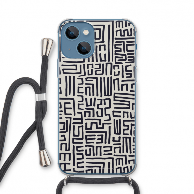 Moroccan Print: iPhone 13 mini Transparant Hoesje met koord