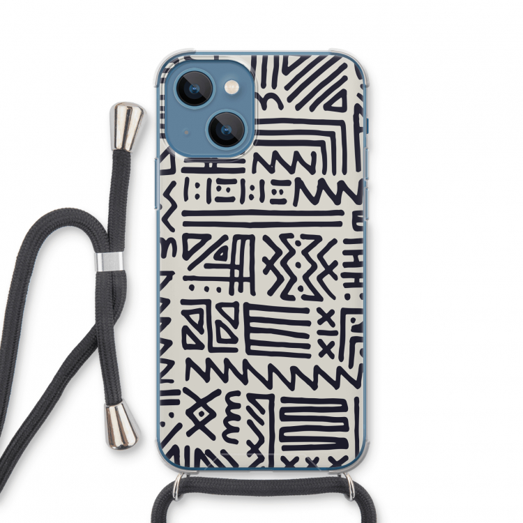 Marrakech print: iPhone 13 mini Transparant Hoesje met koord