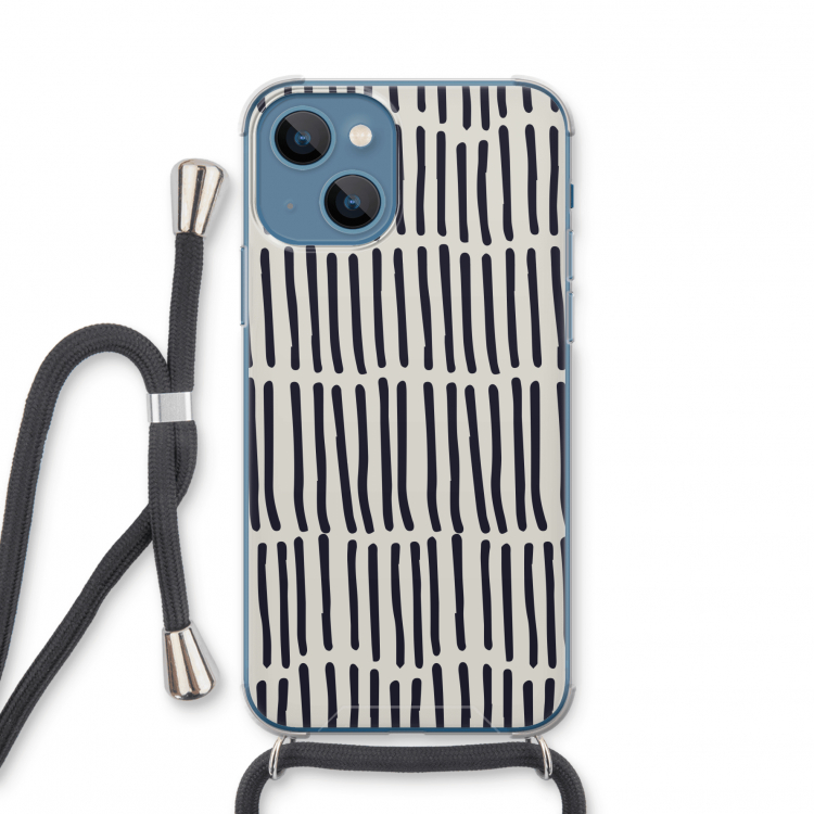 Moroccan stripes: iPhone 13 mini Transparant Hoesje met koord