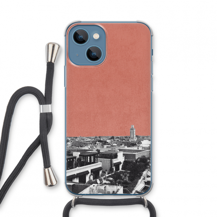 Marrakech Skyline : iPhone 13 mini Transparant Hoesje met koord