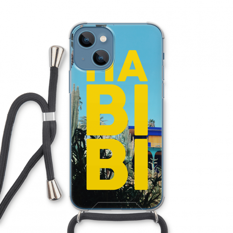 Habibi Majorelle : iPhone 13 mini Transparant Hoesje met koord