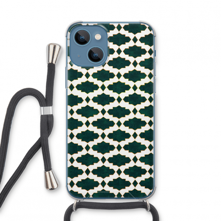Moroccan tiles: iPhone 13 mini Transparant Hoesje met koord