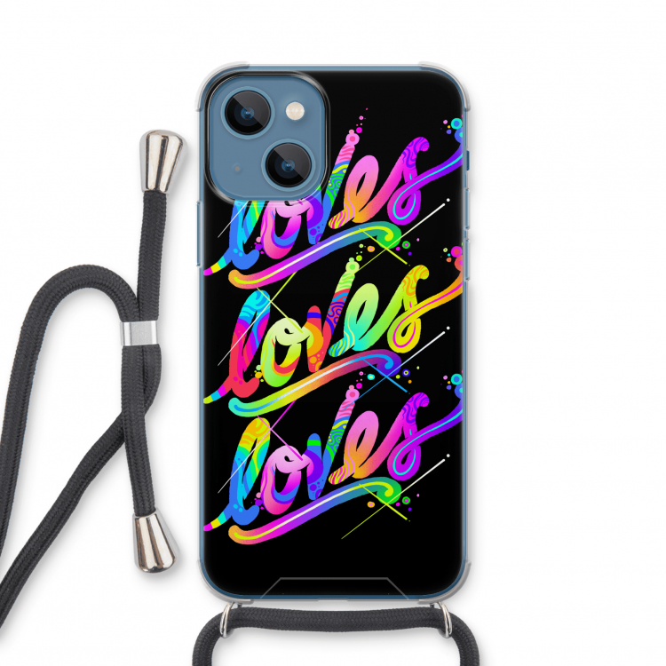 Loves: iPhone 13 mini Transparant Hoesje met koord