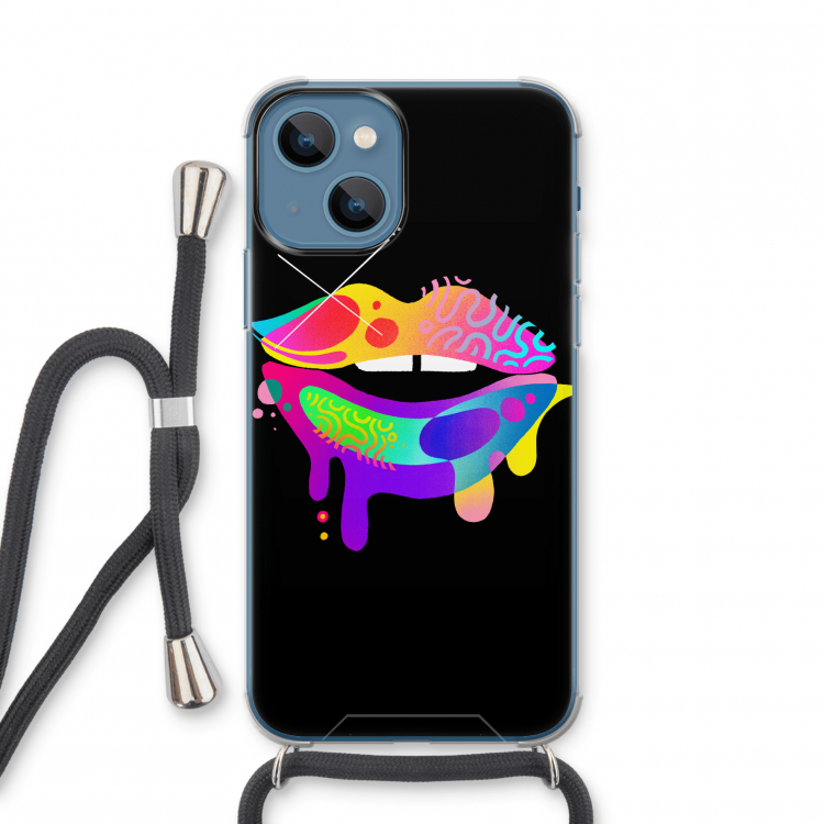 Lip Palette: iPhone 13 mini Transparant Hoesje met koord