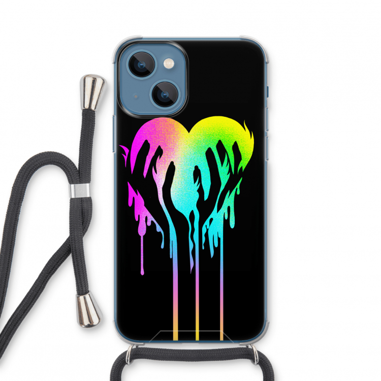 Hold My Heart: iPhone 13 mini Transparant Hoesje met koord