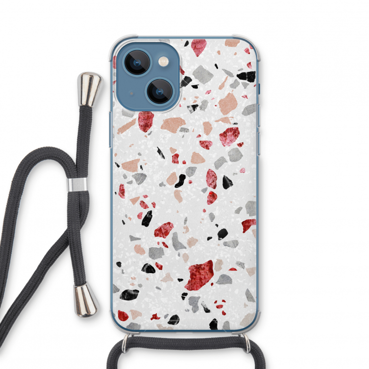 Terrazzo N°12: iPhone 13 mini Transparant Hoesje met koord